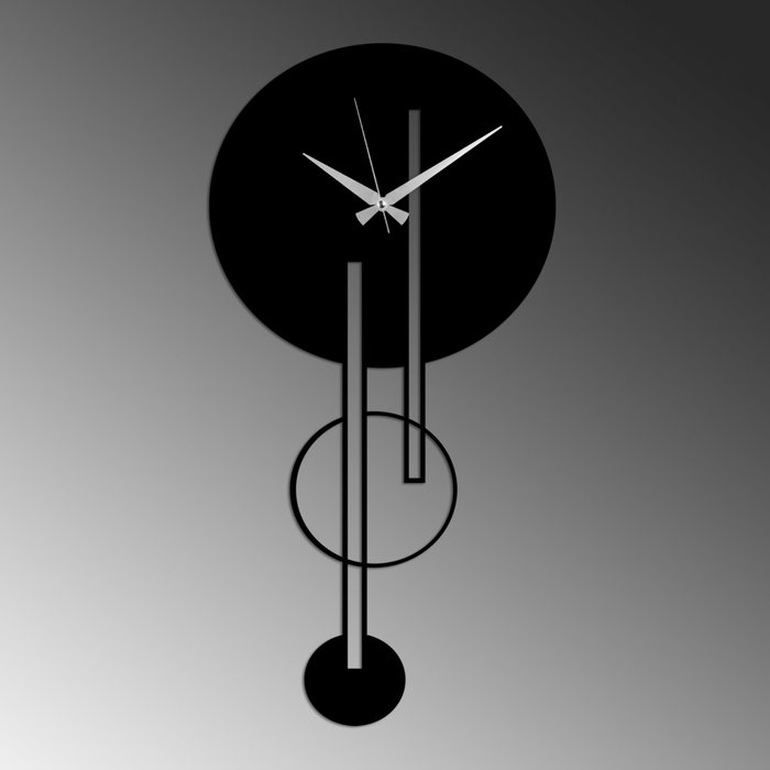 Wallity Reloj de Pared Decorativo de Metal Negro